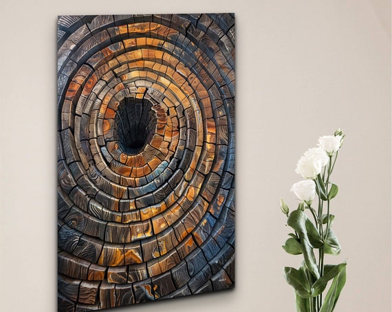 Abstract Tree Ring Gallery Ready To Hang Wall Art Print Nordic Tree Ring Art Beautiful Natural Art Nordic Tree Stump Art