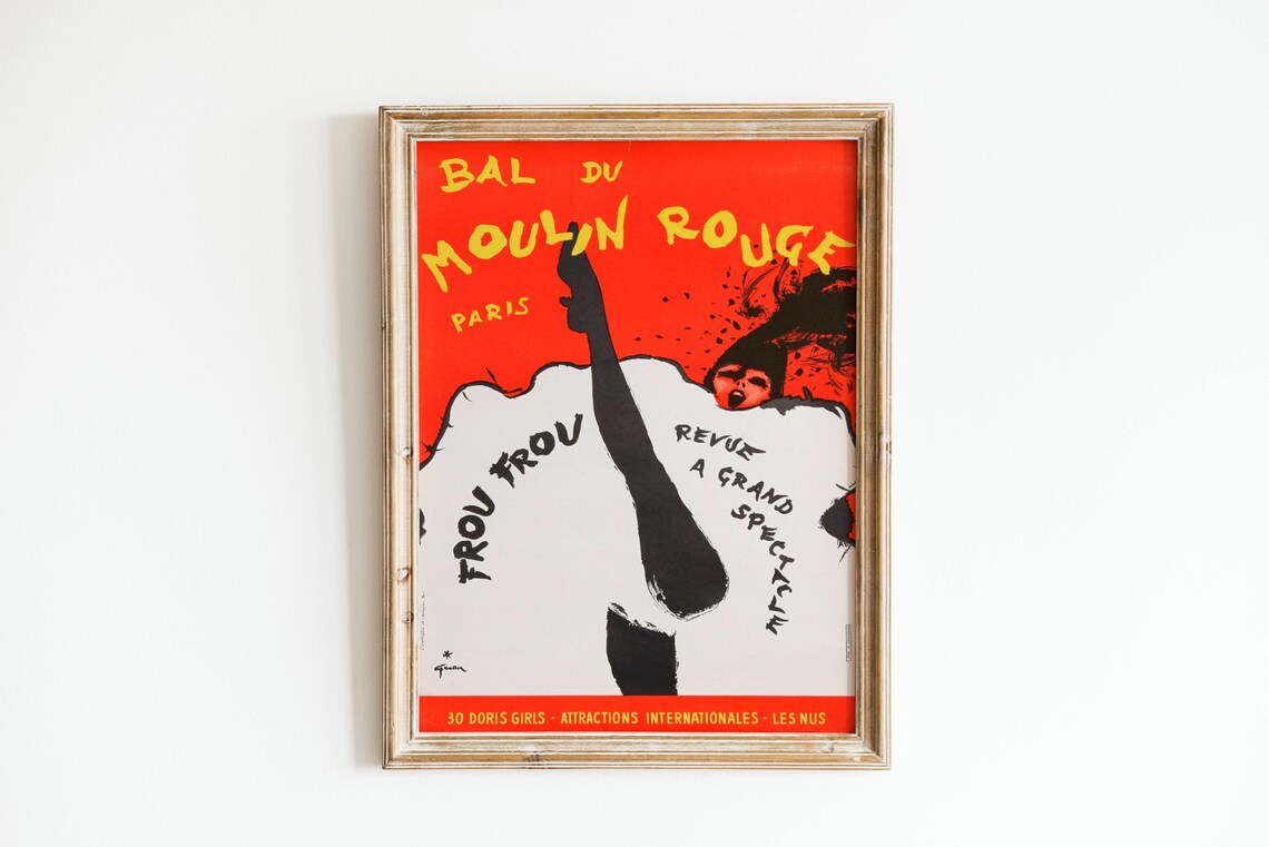 Moulin Rouge Vintage Paris Cabaret Poster