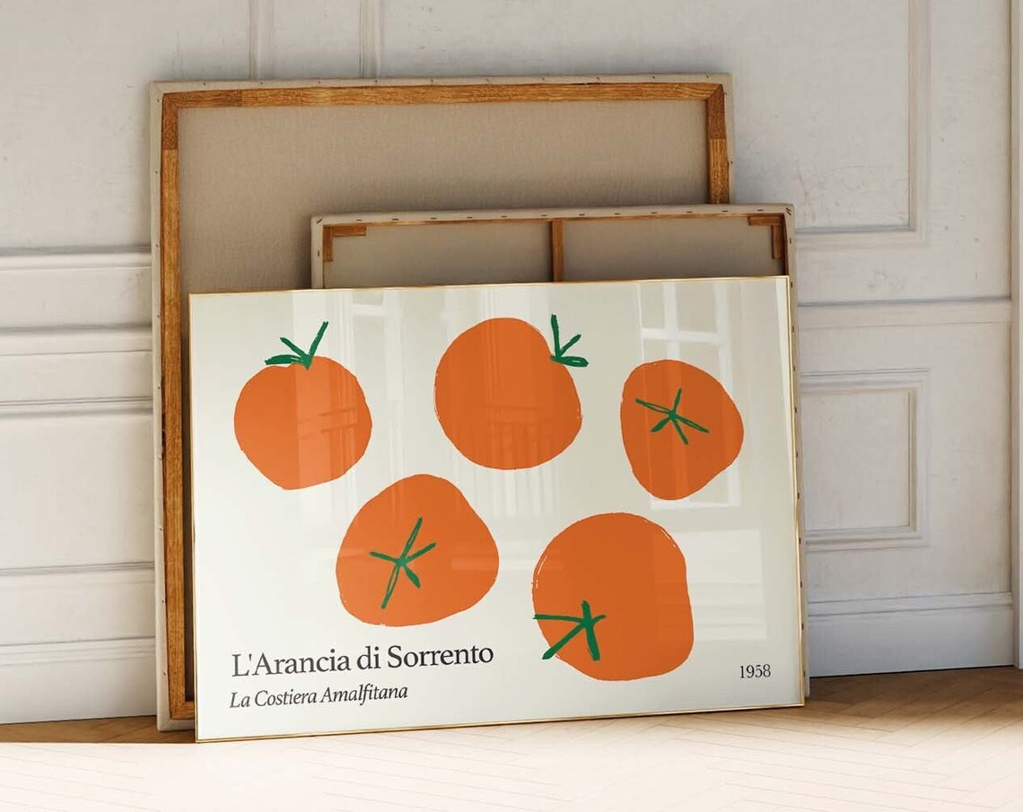 L'Arancia di Sorrento 1958 Orange Fruit Kitchen Print Italian Art