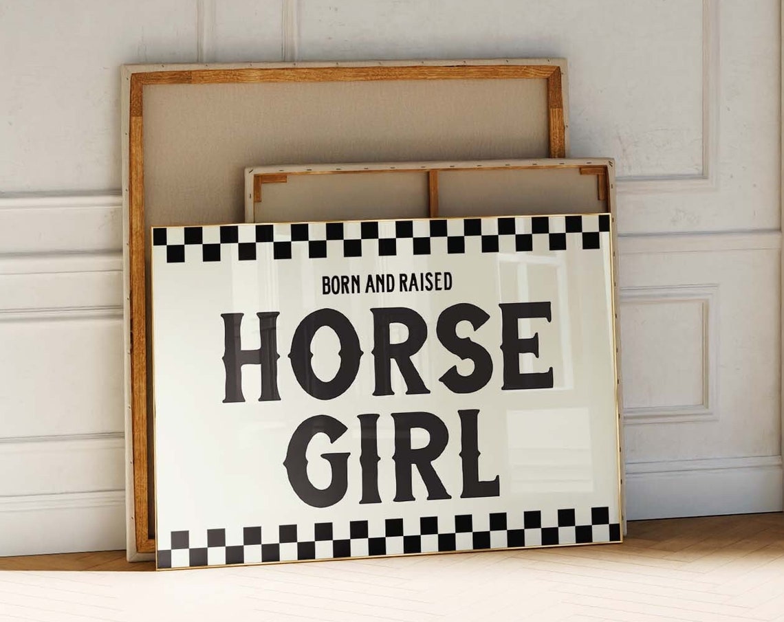 Horse Girl Wall Art Horse Lover Poster Cow Girl Poster Western Wall Art Horse Girl Poster Preppy Poster Cowgirl Print Horses