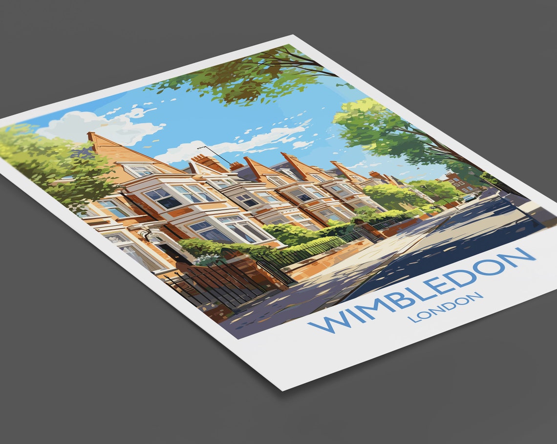 Wimbledon Travel Poster Travel Print Of Wimbledon London Poster Wimbledon Gift Wimbledon Art London Art Uk Travel Gift - Image 2