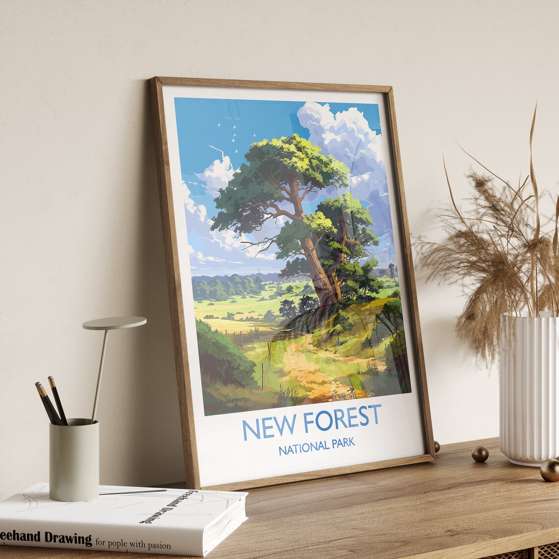New Forest Travel Poster, England Landscape Art Print - Image 3