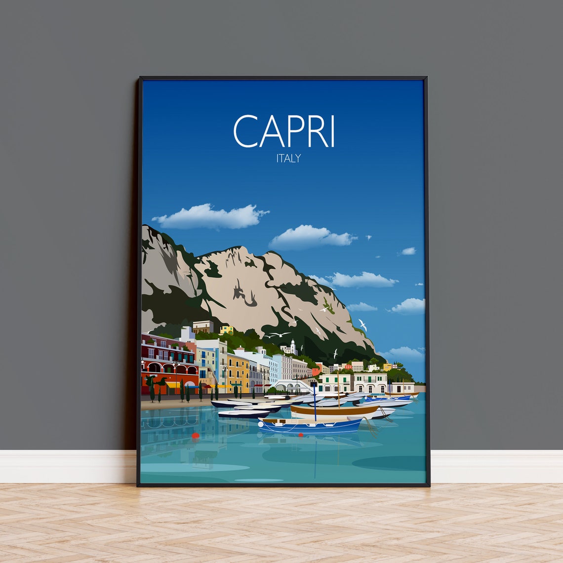 Travel Poster Of Capri Travel Print Of Capri Capri Italy Italy Travel Poster