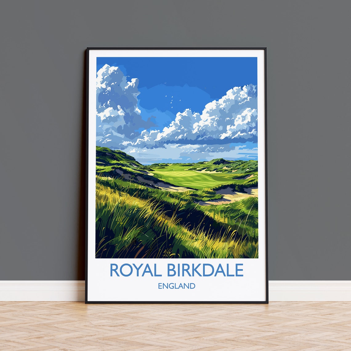 Royal Birkdale England Links Golf Course Dunes Vintage Poster
