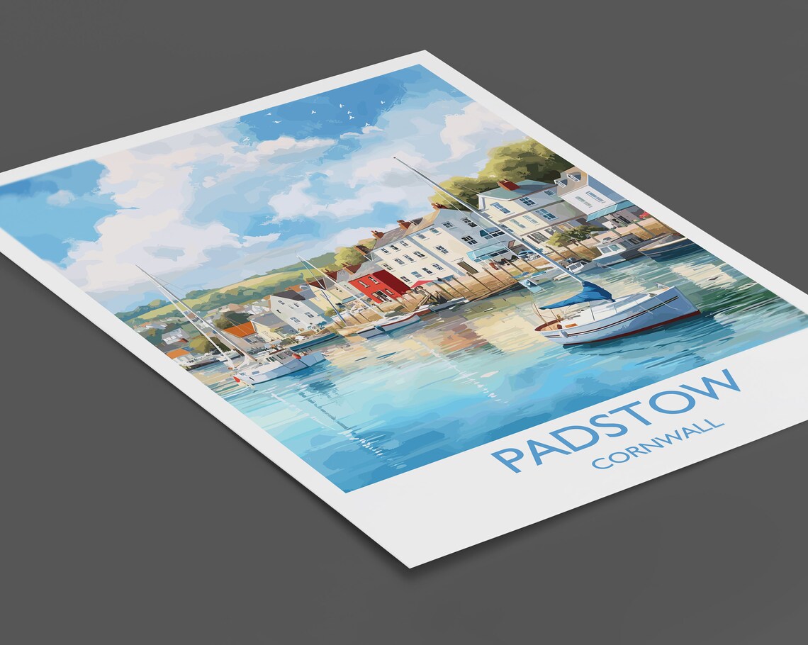 Padstow Travel Poster, Cornwall England Art Print - Image 2