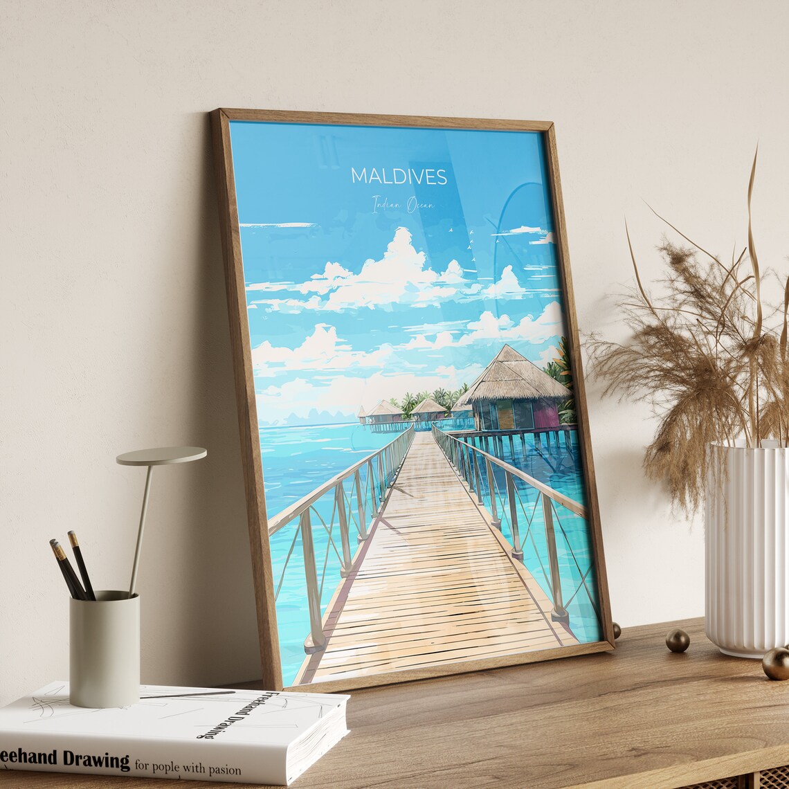Maldives Travel Poster, Indian Ocean Place - Image 2