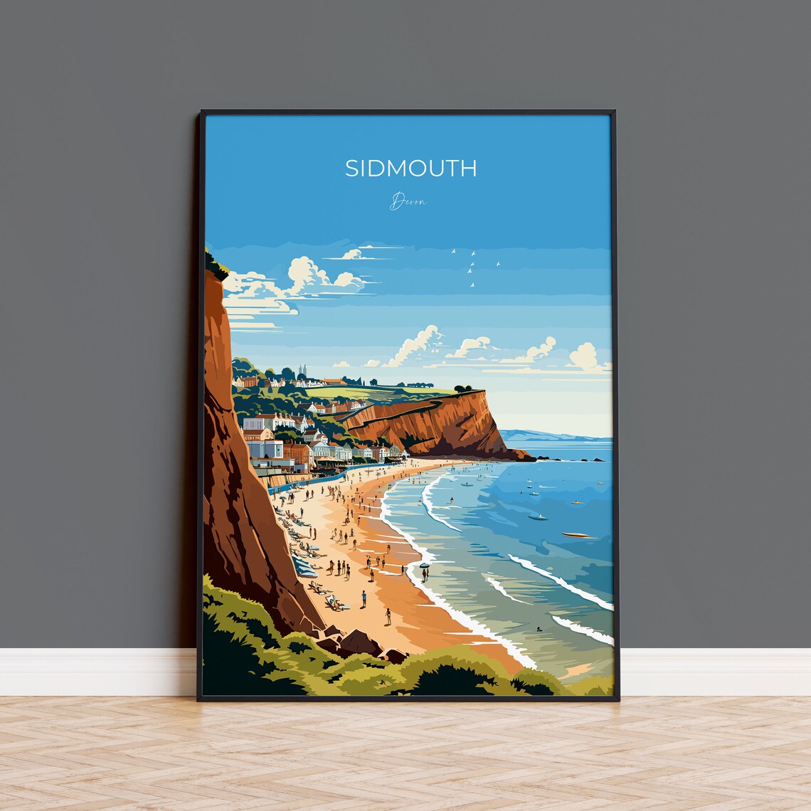 Sidmouth Travel Poster, Devon England Art Print