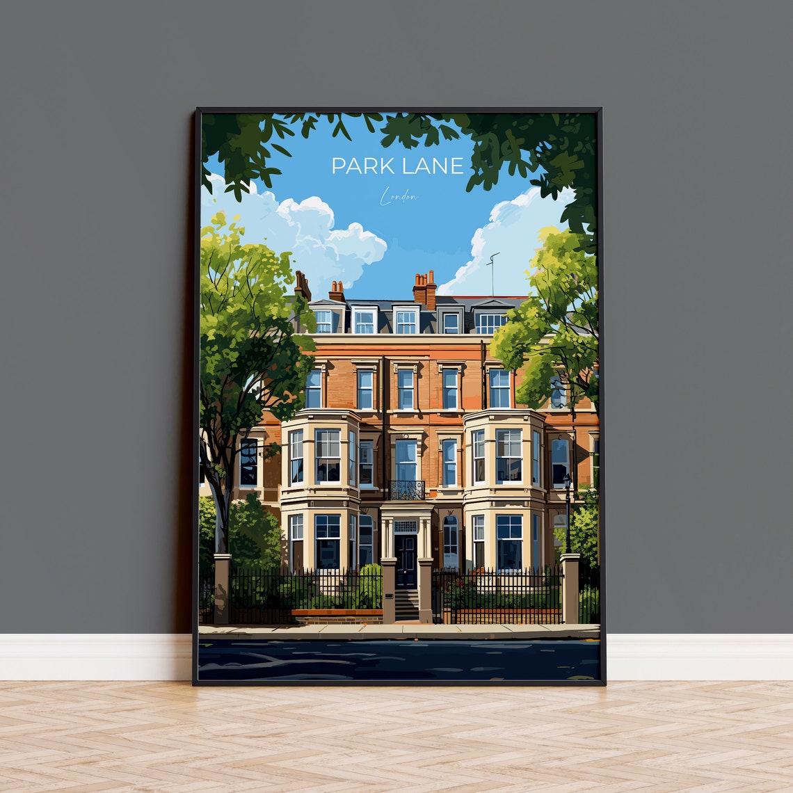 Park Lane Travel Poster Wall Art Travel Print Of Park Lane London Poster Park Lane Gift Park Lane Art London Art Lovers Uk Travel Gift