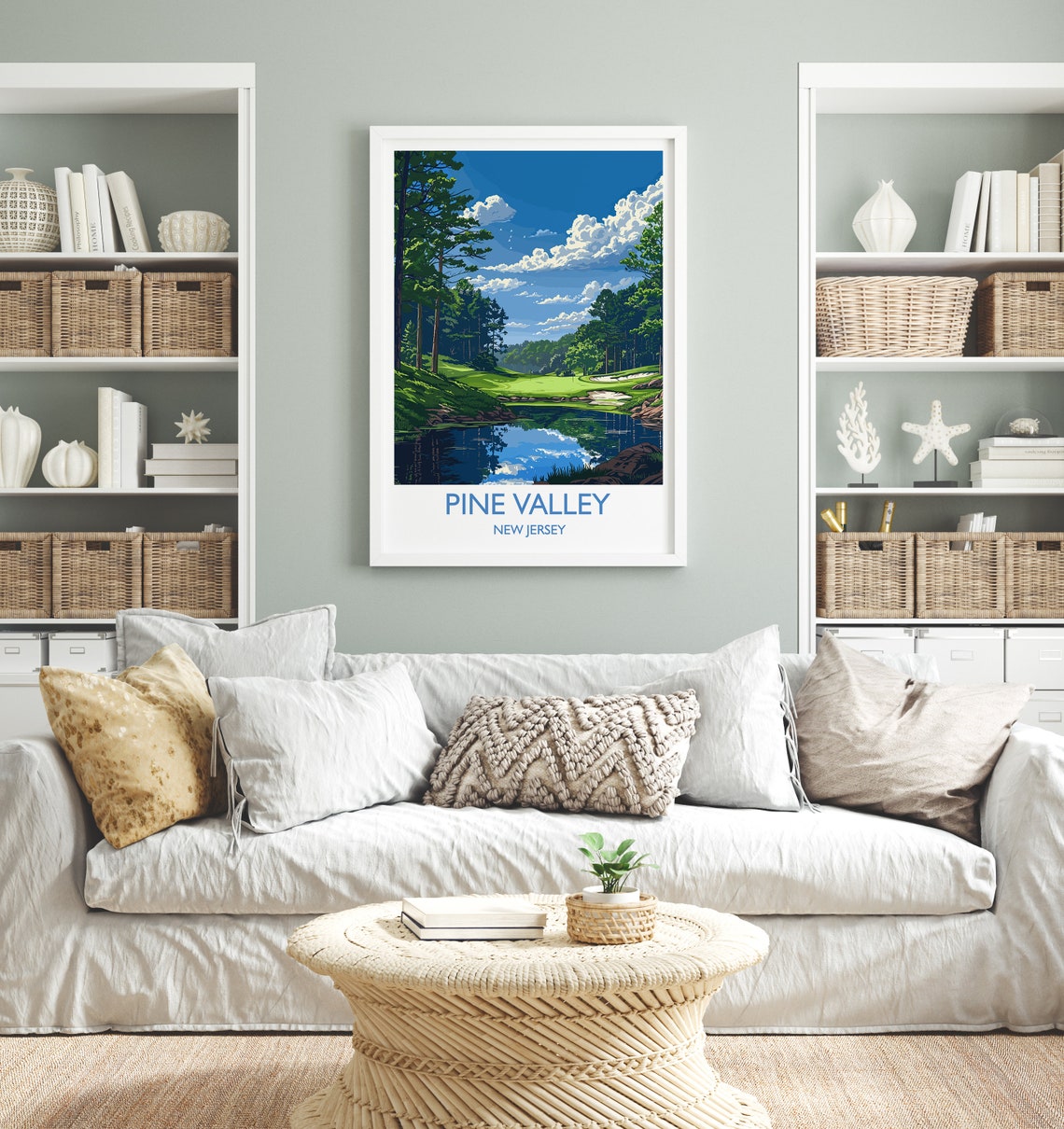 Pine Valley New Jersey Golf Course Lake Bunkers Vintage Poster - Image 4