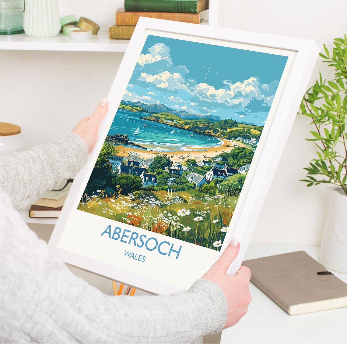 Abersoch Travel Poster, Welsh Travel Art Print - Image 3