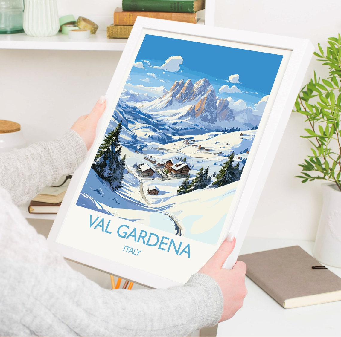 Val Gardena Wall Art Travel Poster Travel Print Of Val Gardena Ski Poster Art Gift Italy Dolomites Ski Art Travel Lovers Gift - Image 5