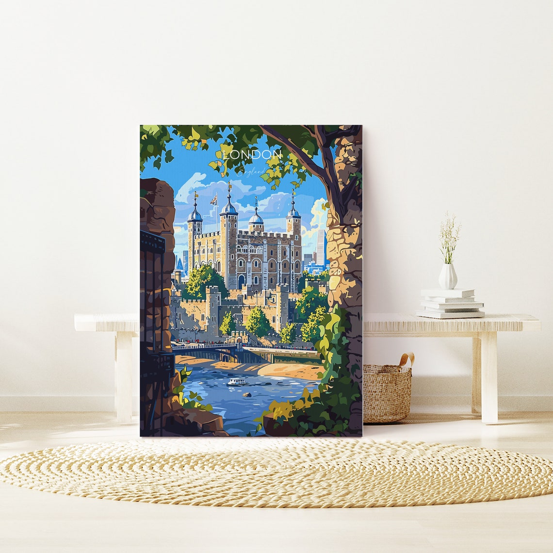 London Travel Poster Wall Art Travel Print Of London London Art Lovers Gift Tower Of London Art Gift - Image 2