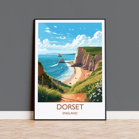 Dorset Travel Poster, England Coast Art Print