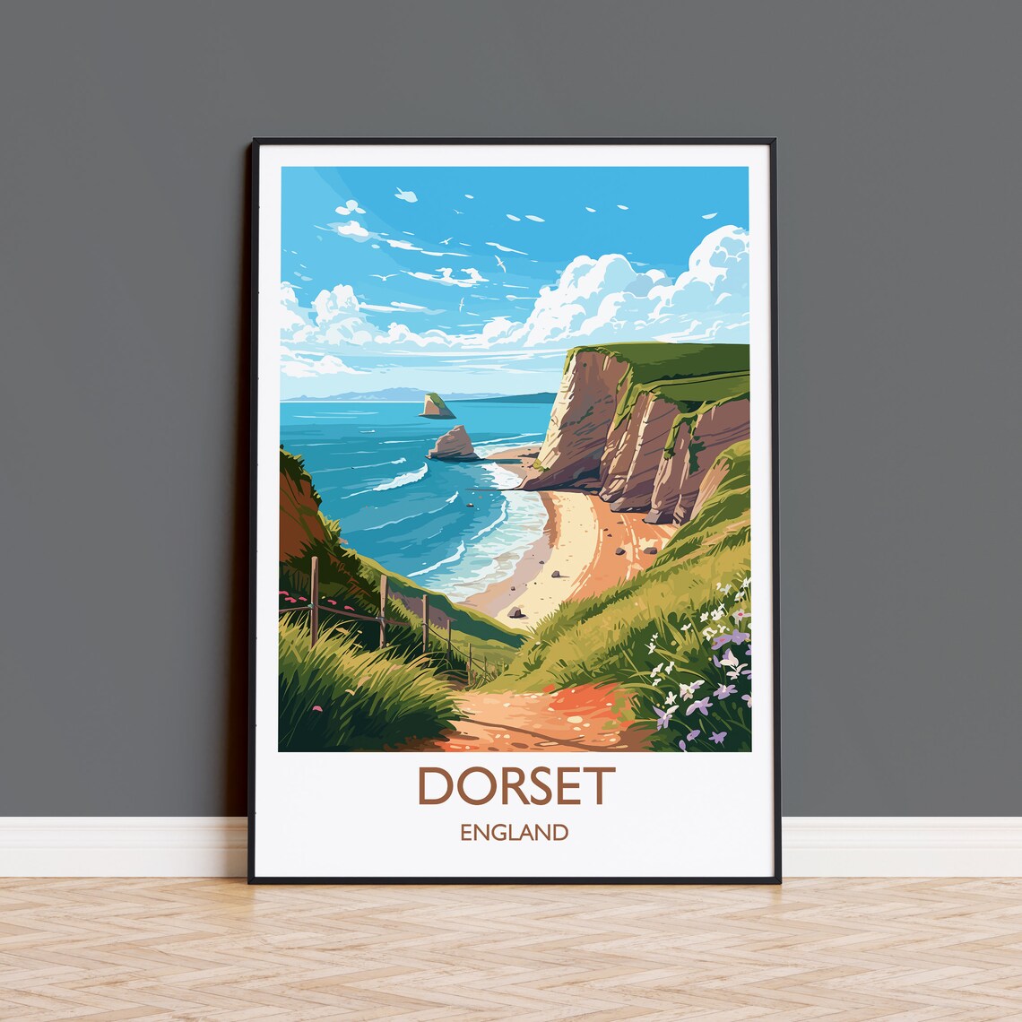 Dorset Travel Poster, England Coast Art Print