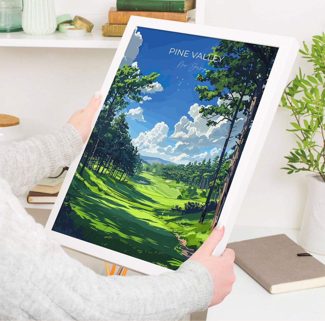 Pine Valley New Jersey Golf Course Pines Fairway Script Poster - Image 5