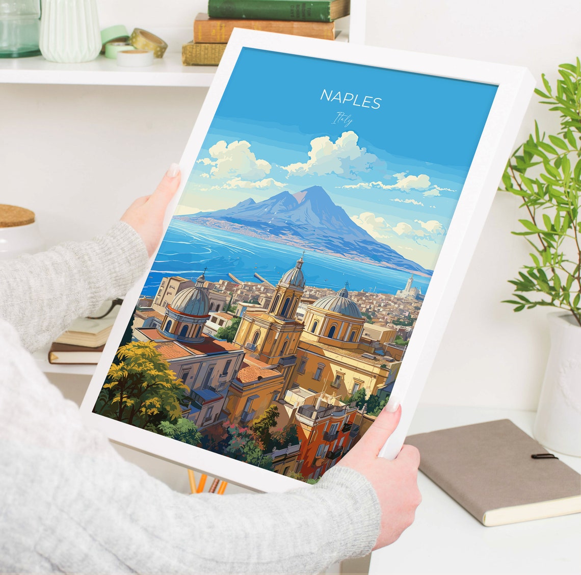 Naples Travel Print Travel Poster Of Naples Italy City Of Naples Italy Art Lovers Gift Naples Wall Art Print - Image 5