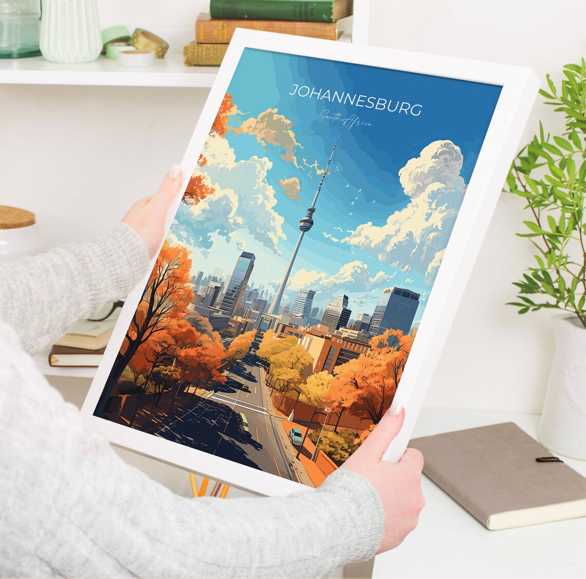 Johannesburg South Africa City Skyline Tower Street Art Poster - Image 5