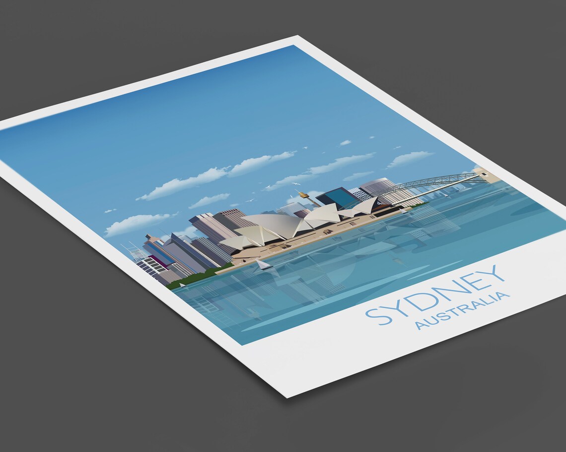 Sydney Opera House Harbour Bridge Waterfront Australia Travel Poster - Image 2