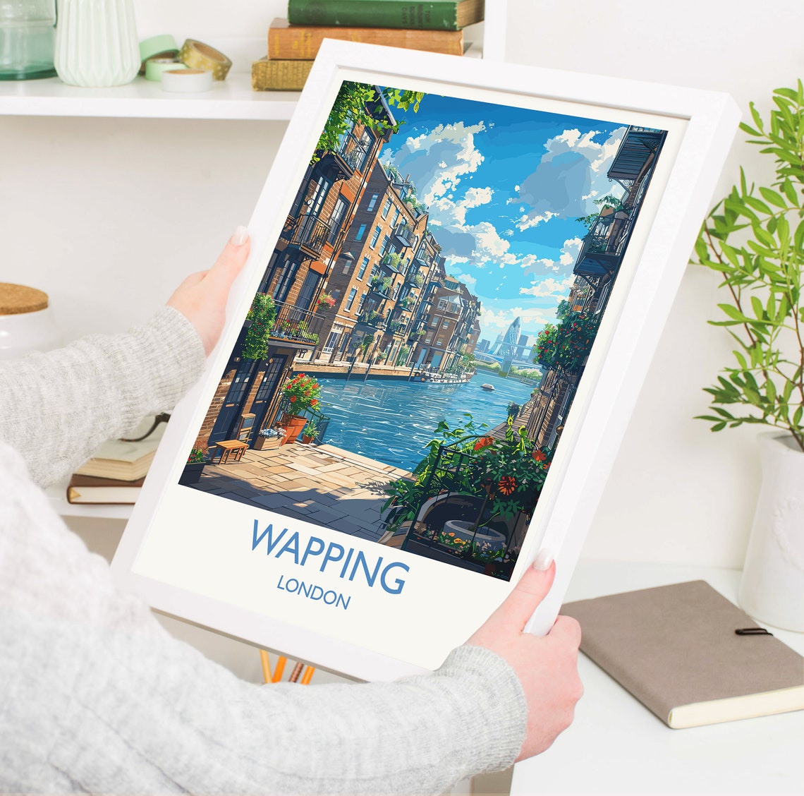 Wapping London Thames Riverside Walk Historic Wharfside Travel Poster - Image 5