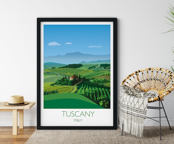 Tuscany Travel Poster, Italy Travel Print