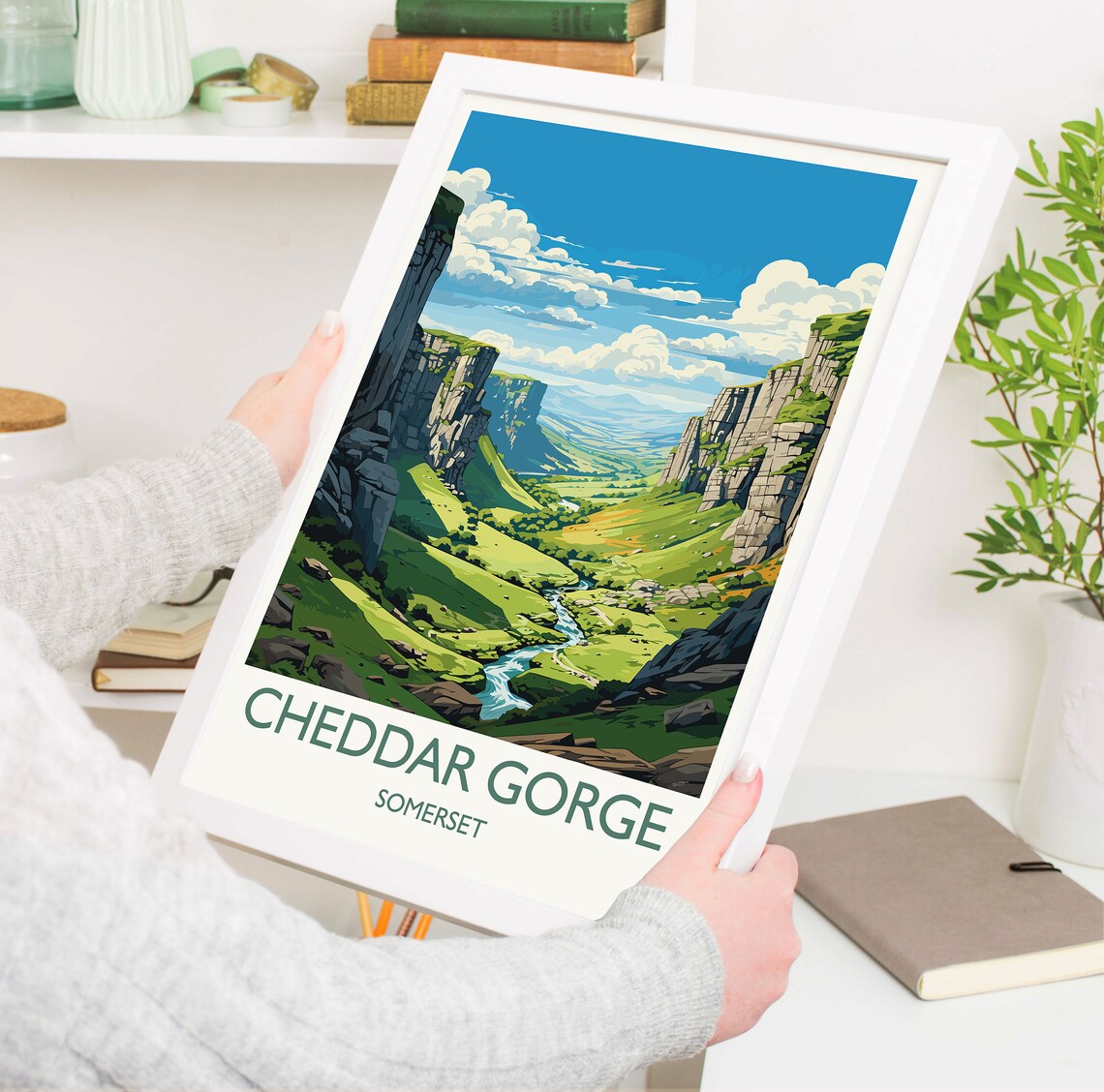 Cheddar Gorge Travel Poster, Somerset England - Image 5