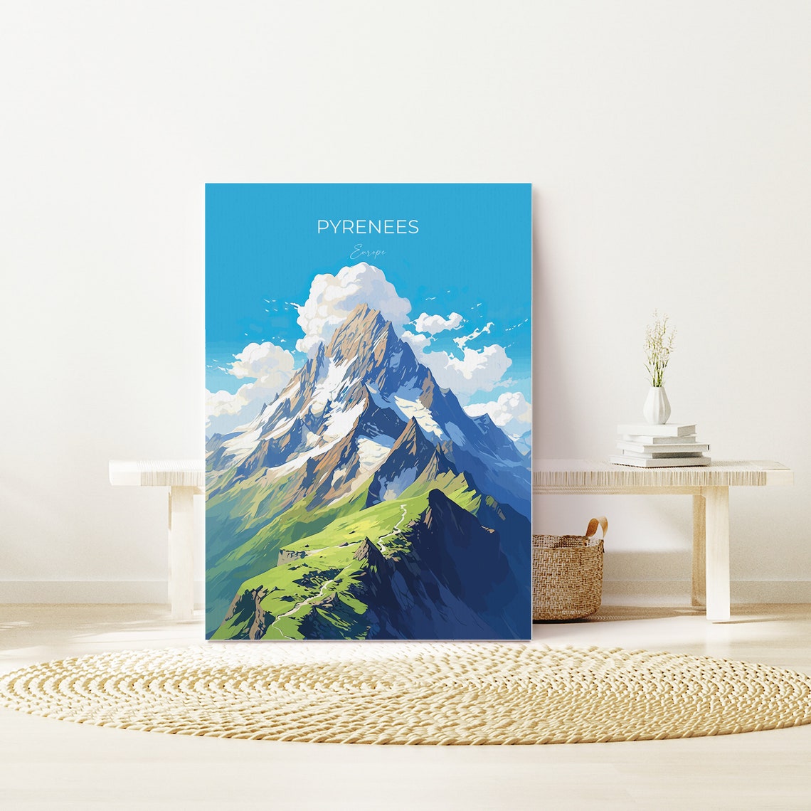 Pyrenees Europe Snowy Mountain Peak Alpine View Travel Poster - Image 3