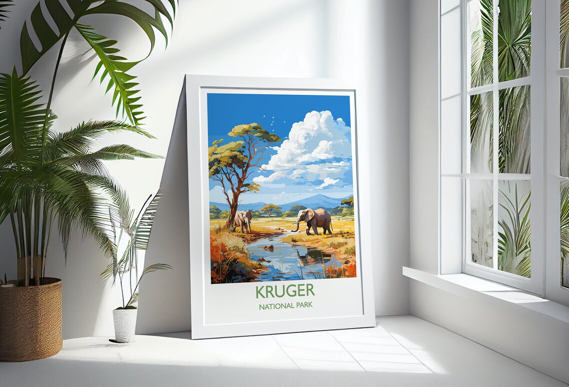 Kruger Travel Poster, South Africa Art Print - Image 3