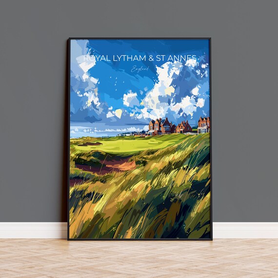 Royal Lytham St Annes Travel Poster Travel Print Of Royal Lytham Golf Course Royal Lytham Art Lovers Gift Birthday Gift
