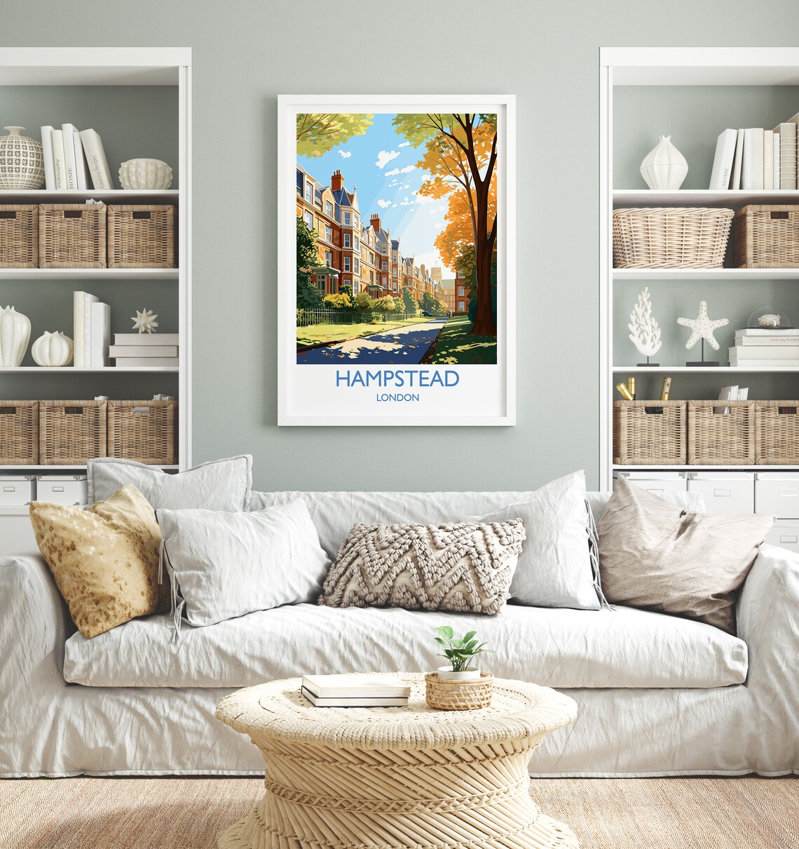 Hampstead London Autumn Trees Avenue Travel Poster Wall Decor - Image 4