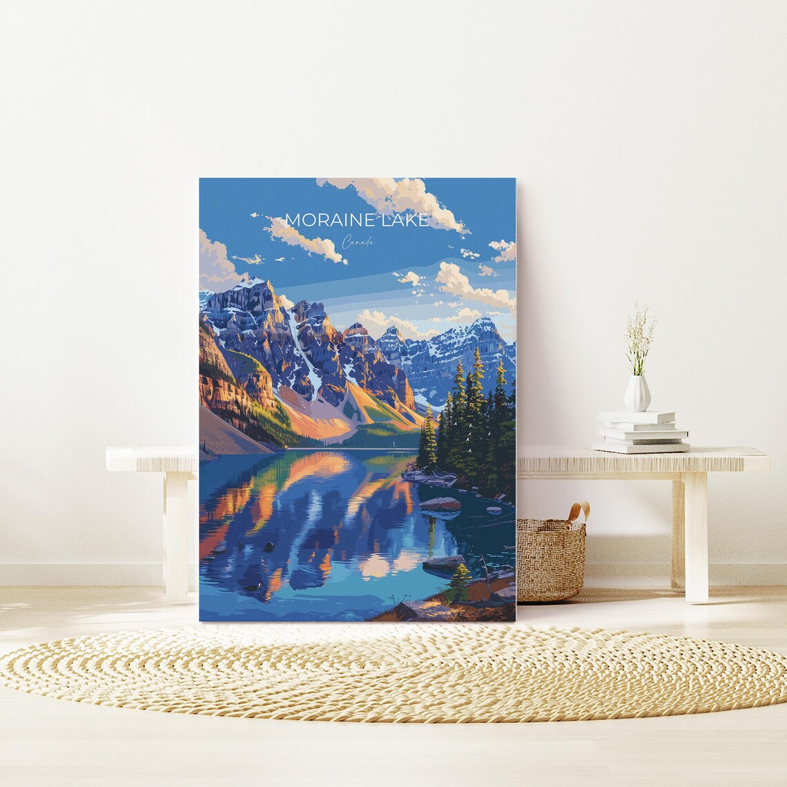 Moraine Lake Travel Poster, Alberta Canada Art Print - Image 2