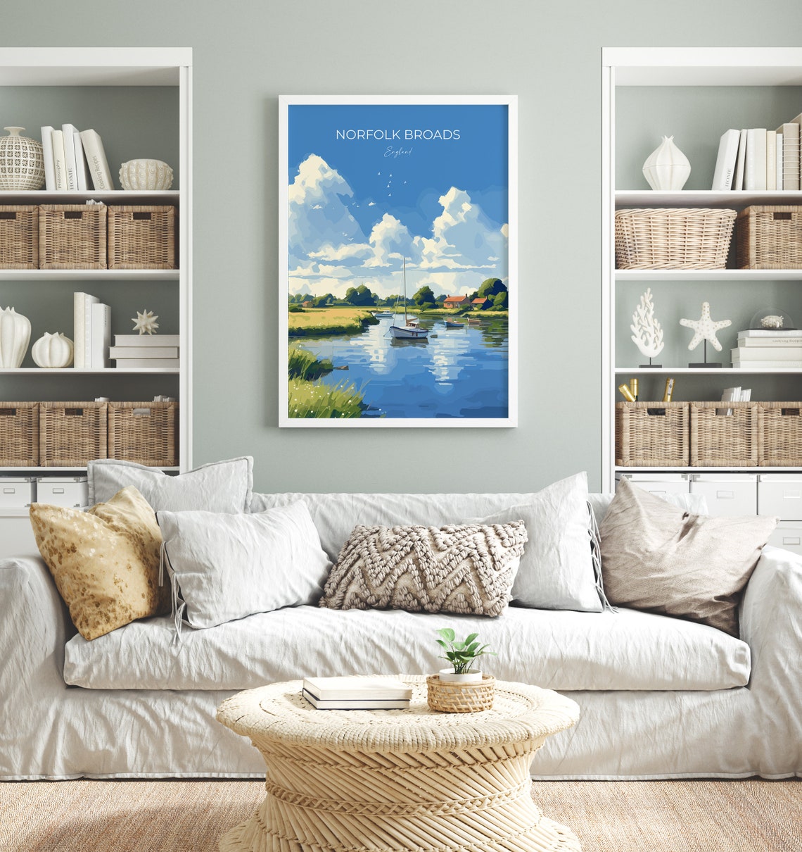Norfolk Broads Print Wall Art Travel Poster Of Norfolk Broads England Norfolk Broads Art Gift English Countryside Art Lovers Gift - Image 4