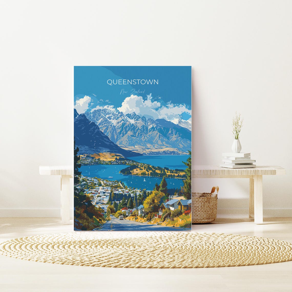 Queenstown Travel Poster Travel Print Of Queenstown New Zealand Art Lovers Gift Queenstown Wall Art - Image 2