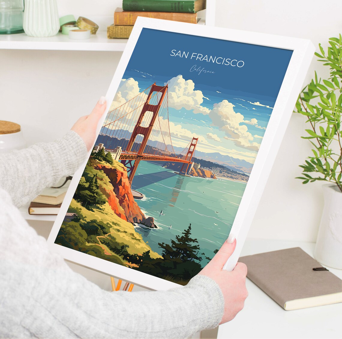 San Francisco Travel Poster, California Cityscape - Image 5