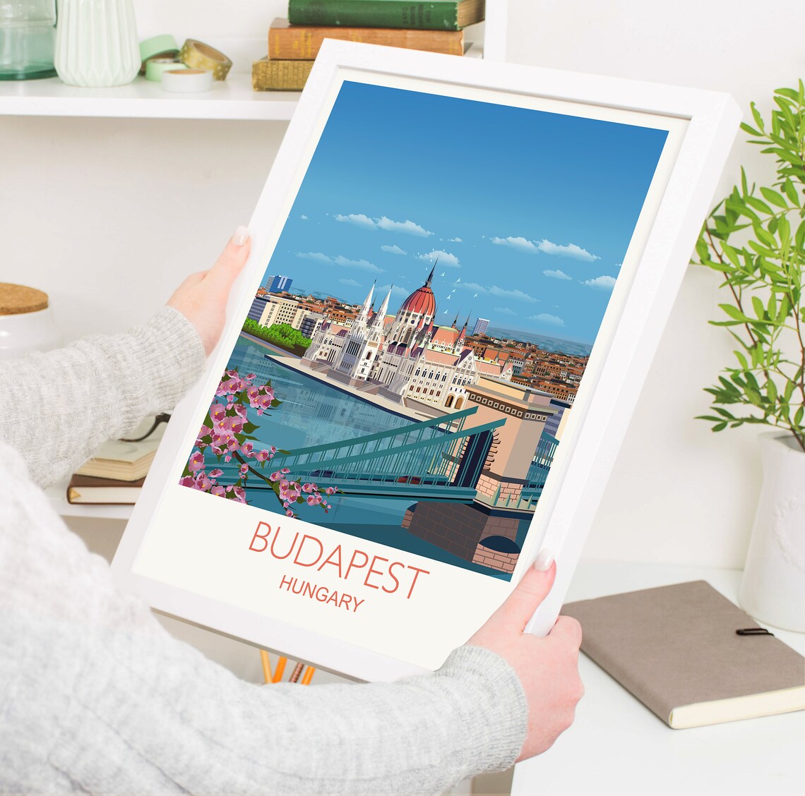 Budapest Hungary Travel Poster, Art Lovers Gift - Image 3