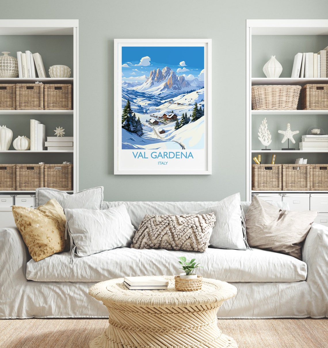 Val Gardena Italy Dolomite Village Chalets Snowy Valley Poster - Image 4