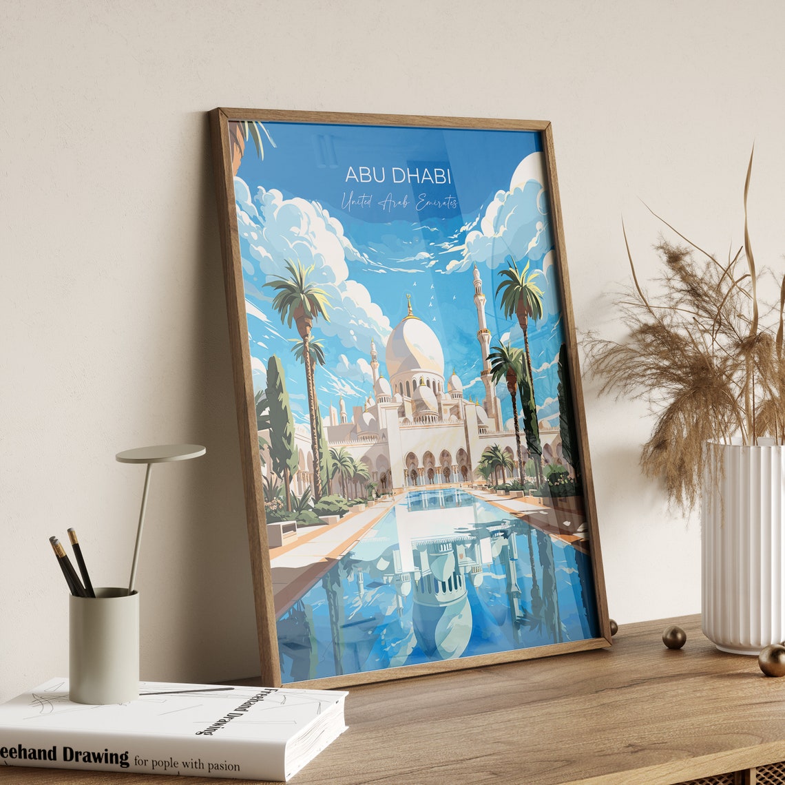 Sheikh Zayed Abu Dhabi Grand Mosque Reflecting Pool UAE Poster - Image 3