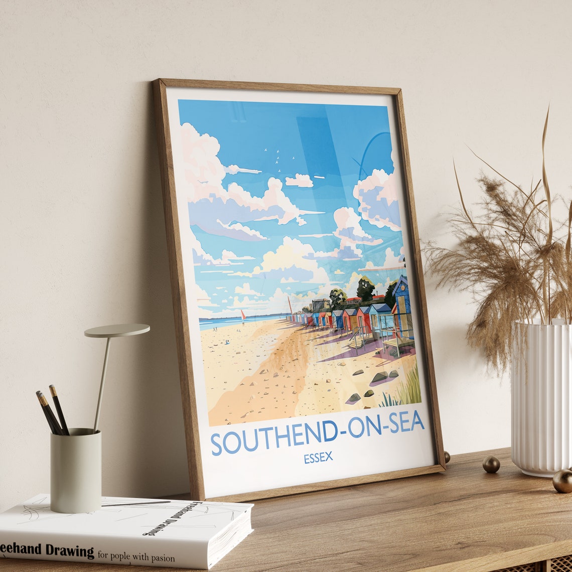 Southend On Sea Travel Poster Wall Art Southend On Sea Travel Print Essex English Coastal Art Southend Gift Wall Art Print - Image 3