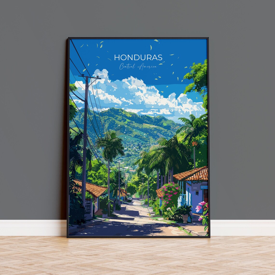 Honduras Travel Poster Travel Print Of Honduras Central America Poster Honduras Wall Art Lovers Gift