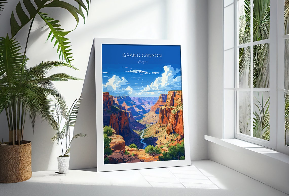 Grand Canyon Travel Print Wall Art Travel Poster Of Grand Canyon Grand Canyon Art Lovers Gift Arizona Usa Travel Art - Image 3