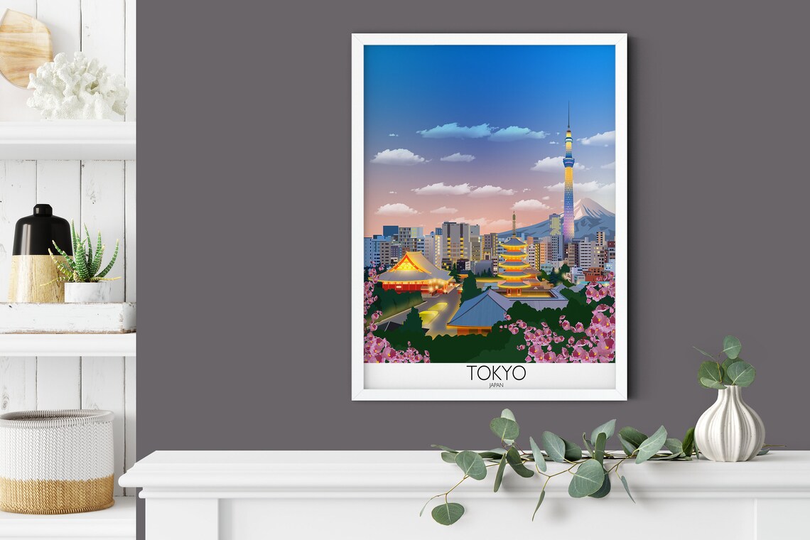 Tokyo Travel Poster, Japan Cityscape Art Print - Image 4