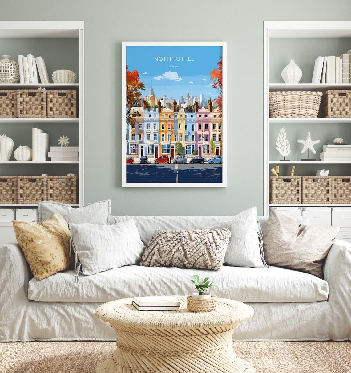 Notting Hill Travel Poster Wall Art Travel Print Of Notting Hill London Poster Notting Hill Art Gift London Art Uk Travel Gift - Image 4