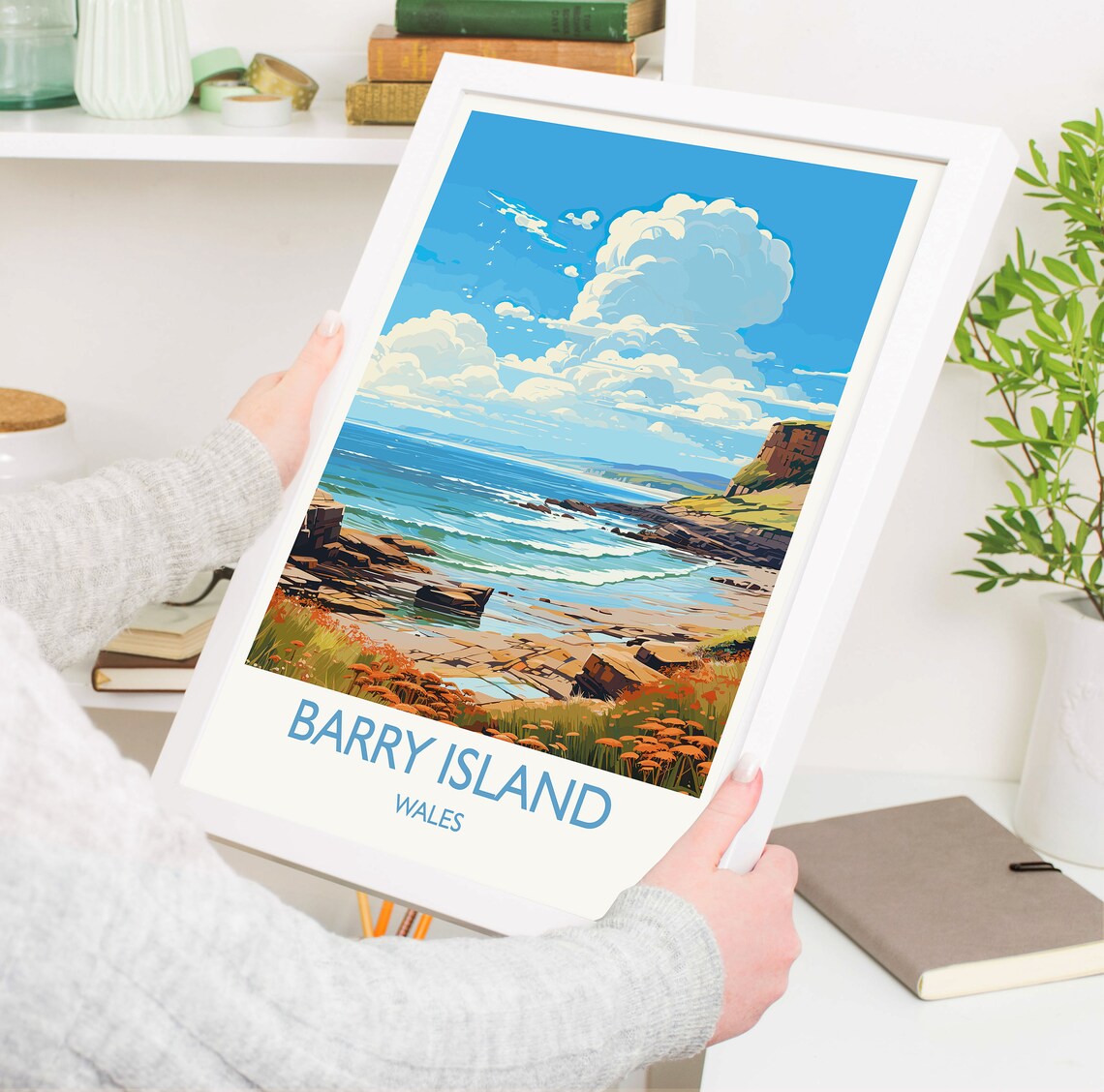 Barry Island Travel Poster, Wales Travel Art - Image 5