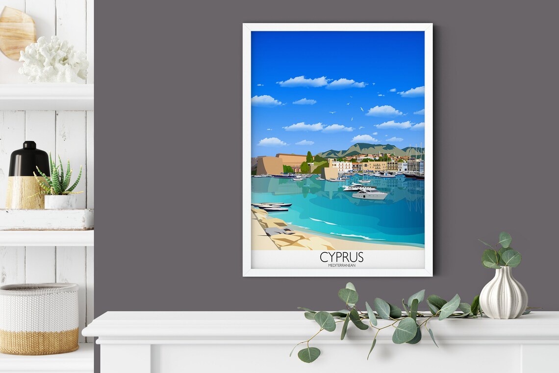 Cyprus Travel Poster, Mediterranean Sea Travel Print - Image 5