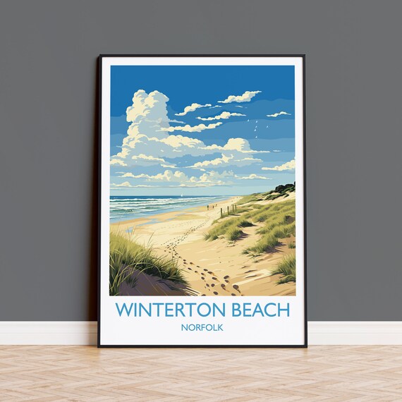 Winterton Beach Travel Poster, Norfolk England