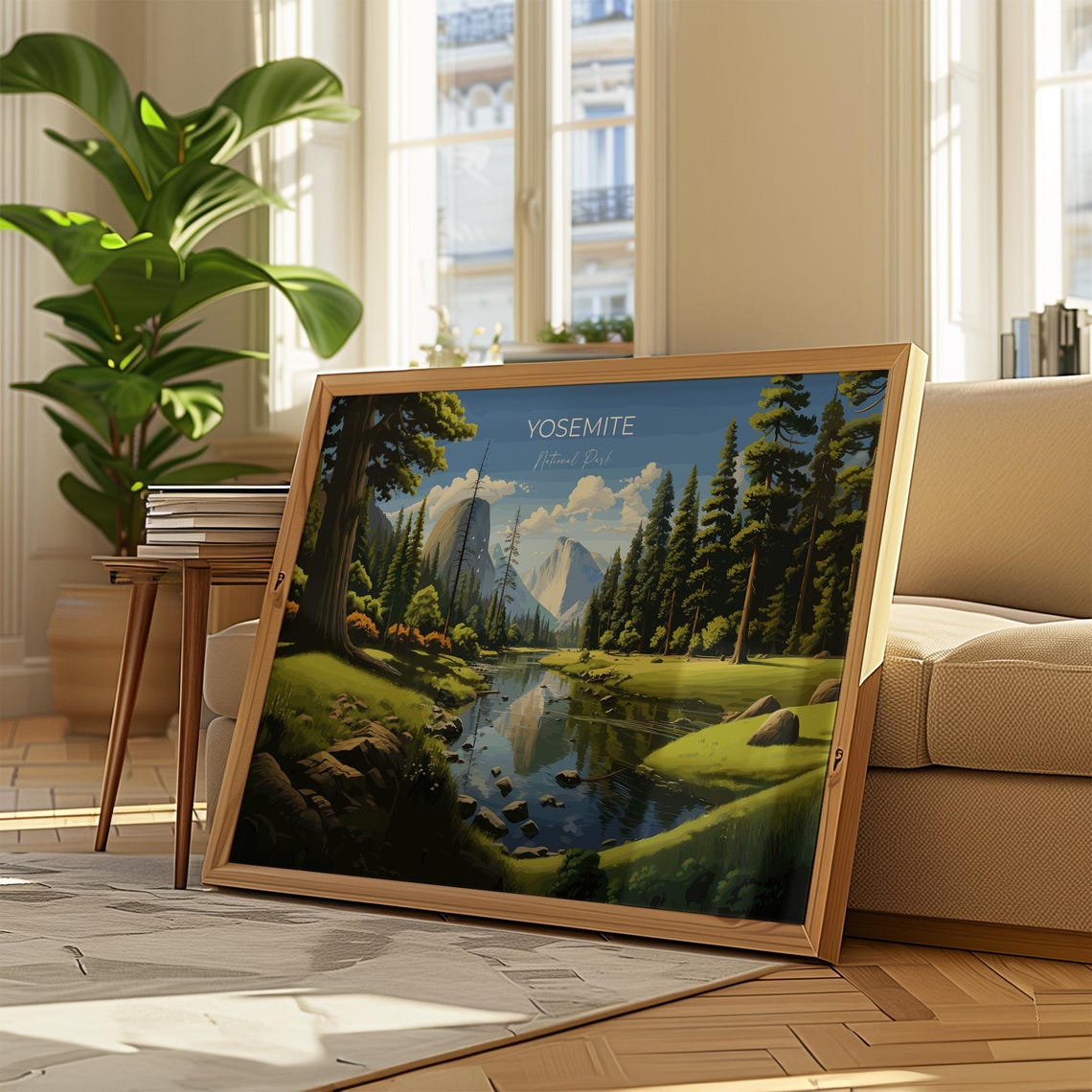 Yosemite National Park Half Dome River Pines Scenic Travel Poster - Image 2