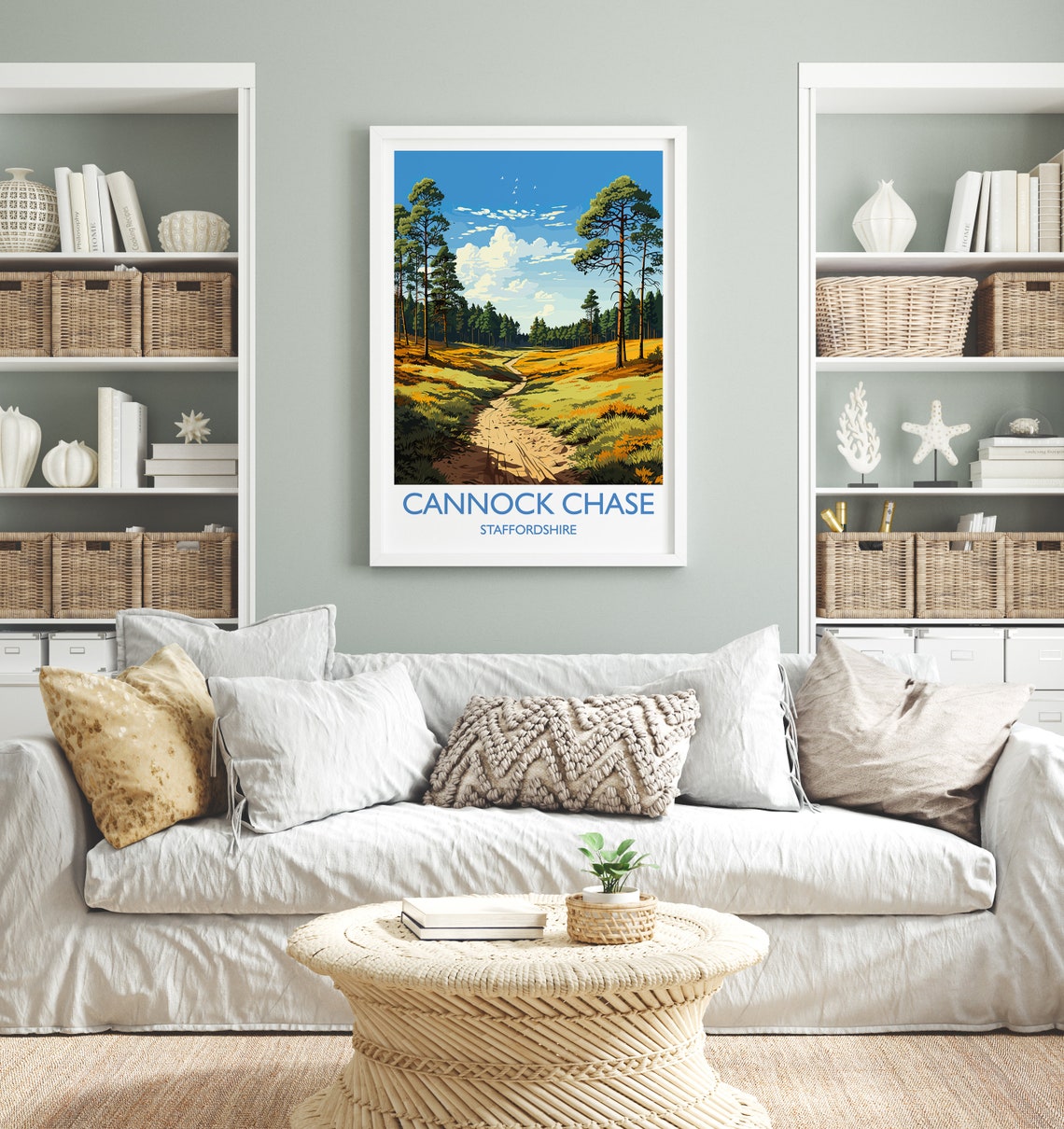 Cannock Chase Staffordshire Pine Forest Trail Vintage Poster - Image 4