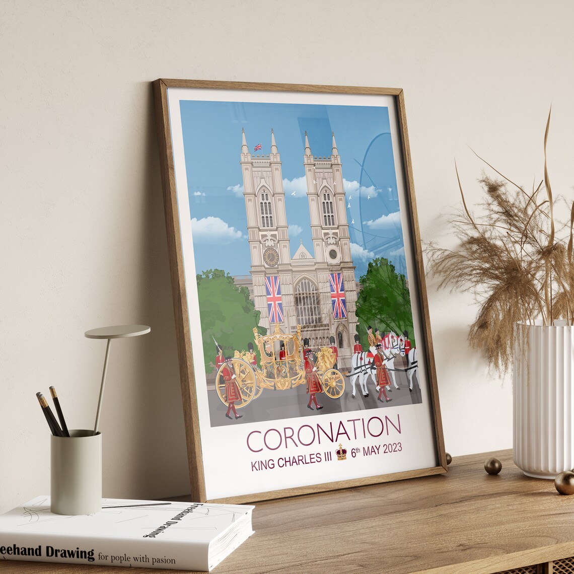 King Charles III Coronation Westminster Abbey Gold Coach Royal Poster - Image 4