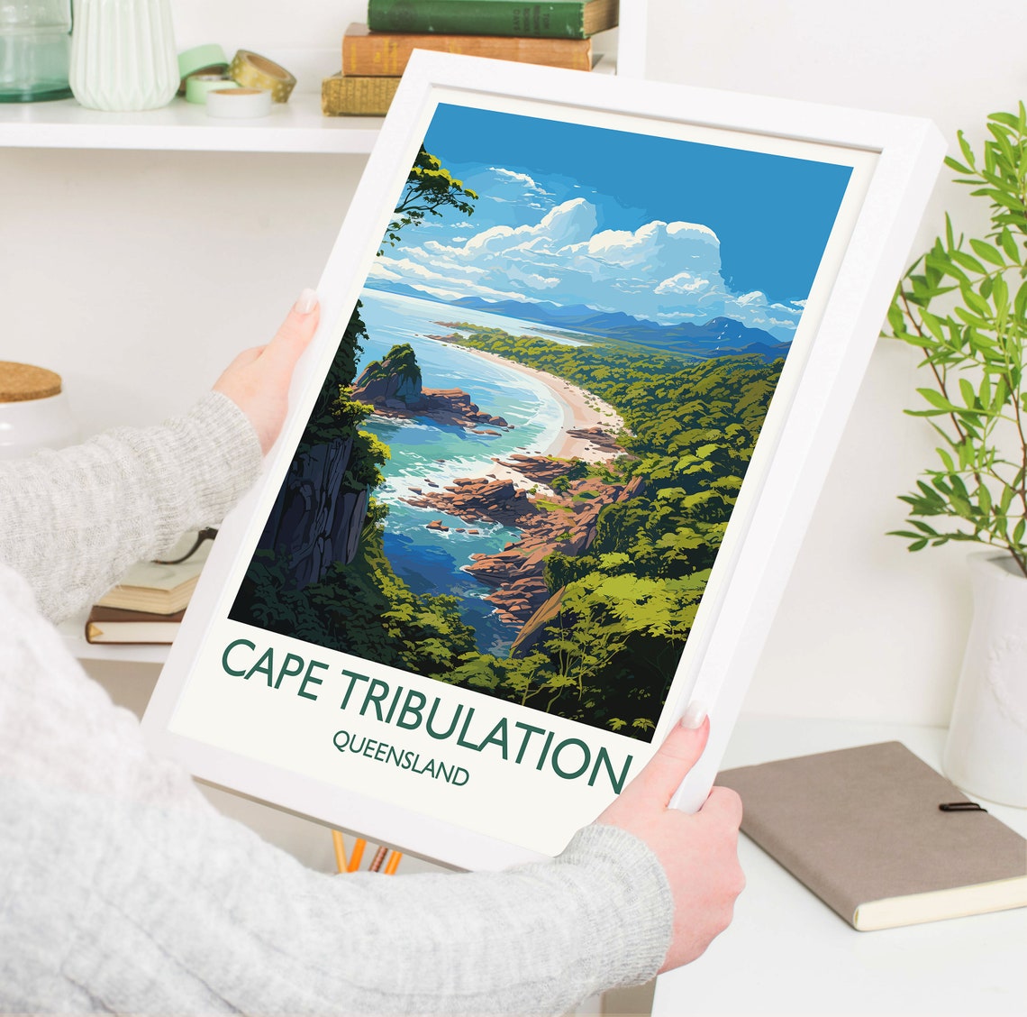 Cape Tribulation Queensland Rocky Bay Rainforest Cliffs Travel Poster - Image 5