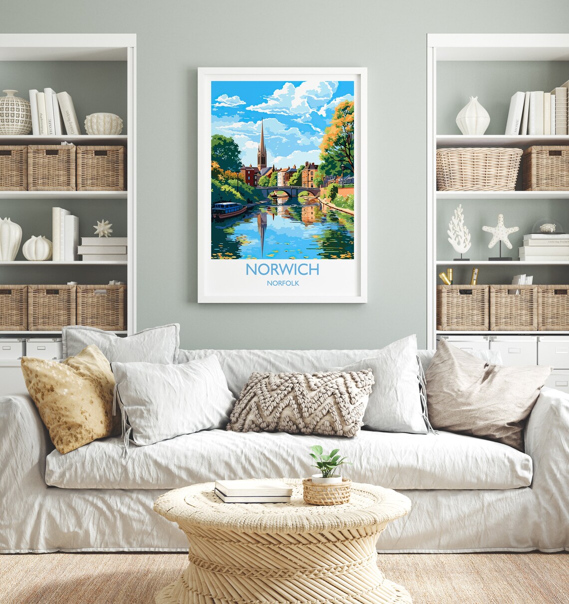 Norwich Travel Poster, Norfolk England Art Print - Image 4