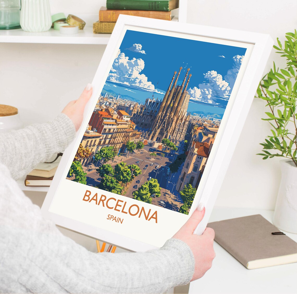 Barcelona Travel Poster, Spain City Wall Art - Image 3